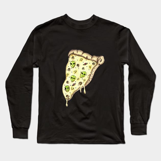 Alien Fresh Pizza ~ It's out of this world! Long Sleeve T-Shirt by Kyko619